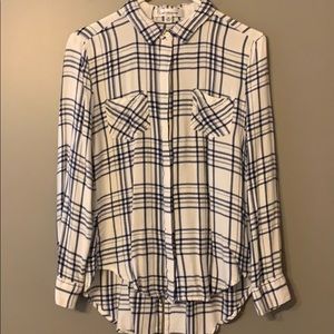 white and blue flannel
